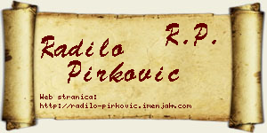 Radilo Pirković vizit kartica